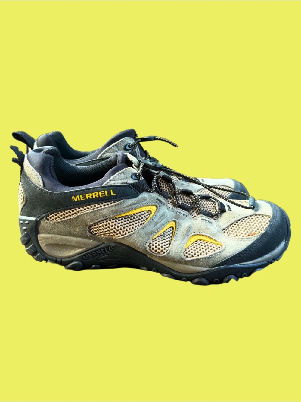 Merrell Men’s Gray & Yellow Trail Hiking Shoes